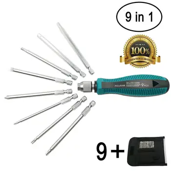 Screwdriver Set 9 in 1 Multi-use Phillips Slotted Flathead Hex Torx Head 8 Screwdriver Bits Craftsman Toolkit Repair Tool
Screwdriver Set 9 in 1 Multi-use Phillips Slotted Flathead Hex Torx Head 8 Screwdriver Bits Craftsman Toolkit Repair Tool