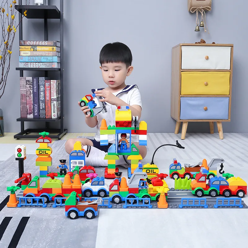 Городская полиция большие строительные блоки для детей DIY Развивающие игрушки
