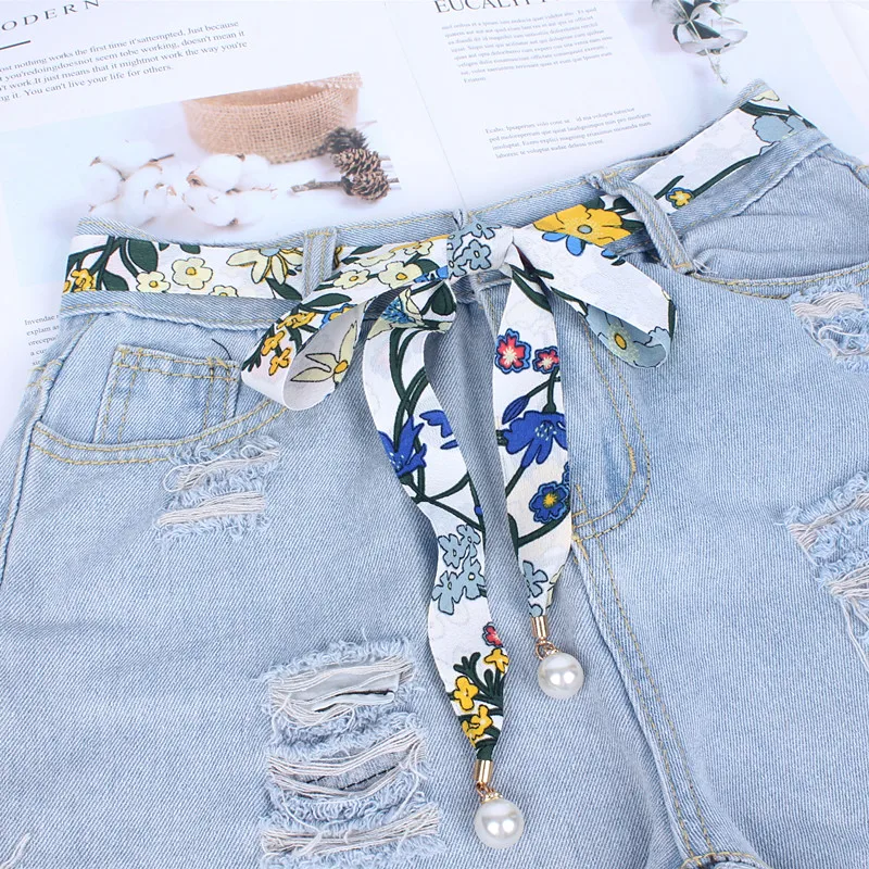 fashion pearl fabric women belts print flower stripe ladies knot waist rope long thin scarf ribbon for dresses female strap
fashion pearl fabric women belts print flower stripe ladies knot waist rope long thin scarf ribbon for dresses female strap