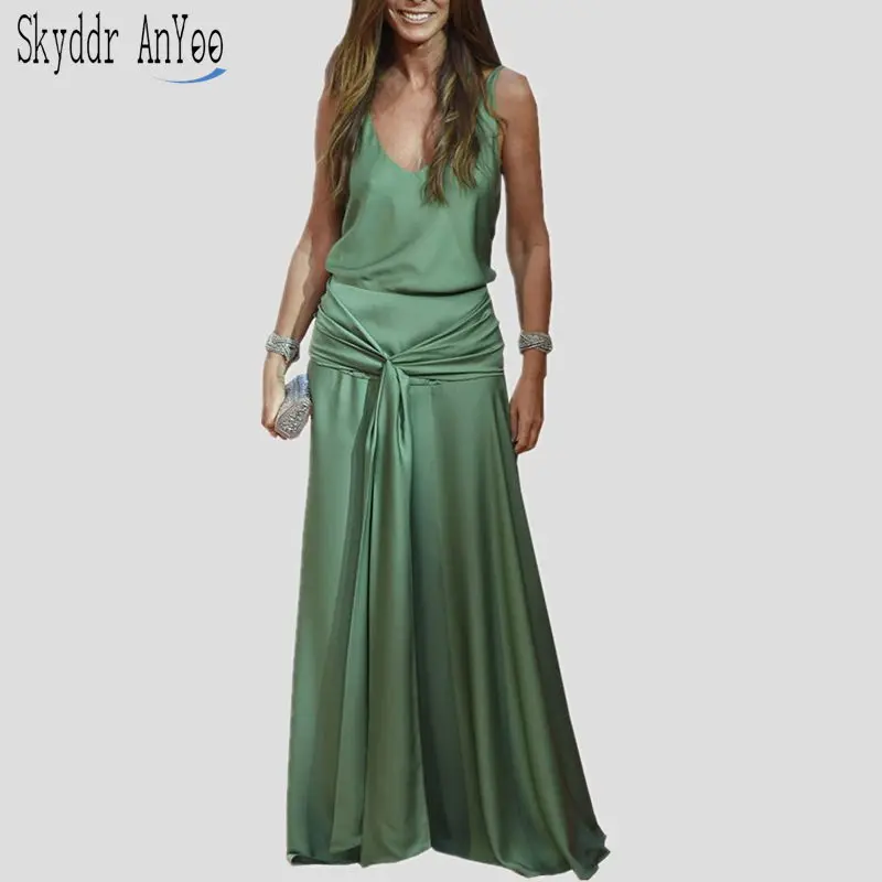 Plus Size Summer Women Casual Long Dress Green Boho Style Sleeveless Backless Femme Robe Maxi Elegant Party Night Dress Vestidos
Plus Size Summer Women Casual Long Dress Green Boho Style Sleeveless Backless Femme Robe Maxi Elegant Party Night Dress Vestidos