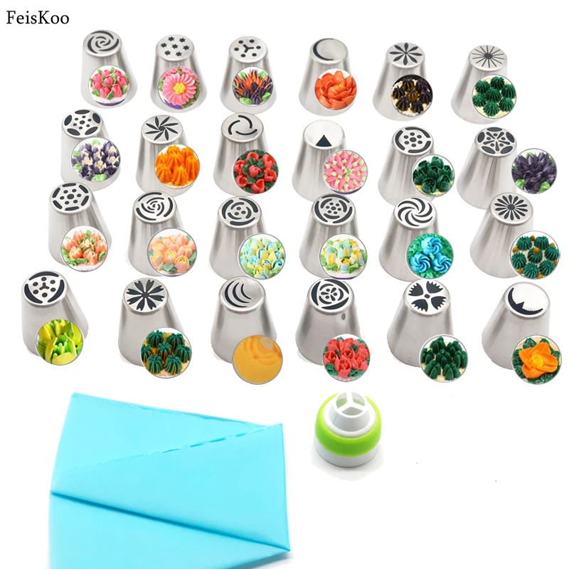 26PCS Stainless Steel Pastry Nozzles For Cream Russian Tulip Icing Piping Nozzles Cake Decoration Bakeware Cupcake Baking Tool
26PCS Stainless Steel Pastry Nozzles For Cream Russian Tulip Icing Piping Nozzles Cake Decoration Bakeware Cupcake Baking Tool