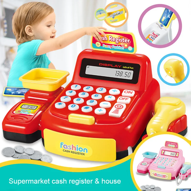 Kids Puzzle Cashier Toys With Lights Simulated Miniature POSS Machine Calculation Play Games Money Girls Toys For Children
Kids Puzzle Cashier Toys With Lights Simulated Miniature POSS Machine Calculation Play Games Money Girls Toys For Children