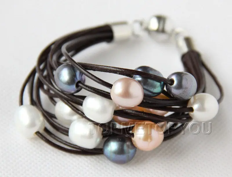 Wholesale price 16new ^^^^WOW 15Strands white pink black pearls wine red leather bracelet magnet e2339
Wholesale price 16new ^^^^WOW 15Strands white pink black pearls wine red leather bracelet magnet e2339