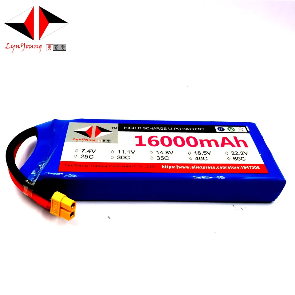 LYNYOUNG 16000mAh 7.4V 2S RC lipo battery 30C for Quadcopter Helicopter airplane 
LYNYOUNG 16000mAh 7.4V 2S RC lipo battery 30C for Quadcopter Helicopter airplane