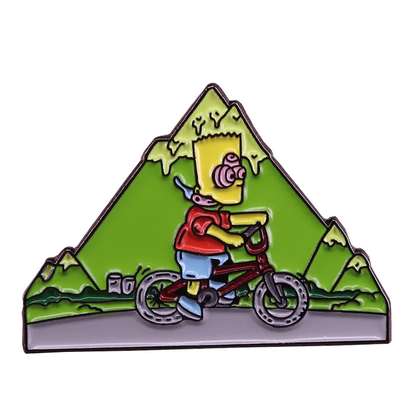 Bicycle day Bart Simpson brooch fitness exercises hat pin mountain adventure badge funny cute cartoon gift
Bicycle day Bart Simpson brooch fitness exercises hat pin mountain adventure badge funny cute cartoon gift