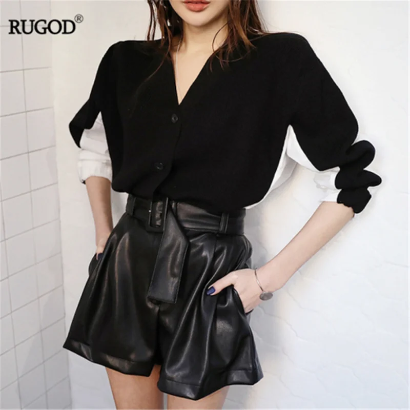 RUGOD Fashion Contrast Color Knitted Cardigan Winter Coat Women Korean Style Shirt Patchwork Black Sweater Vintage V Neck Blusa
RUGOD Fashion Contrast Color Knitted Cardigan Winter Coat Women Korean Style Shirt Patchwork Black Sweater Vintage V Neck Blusa
