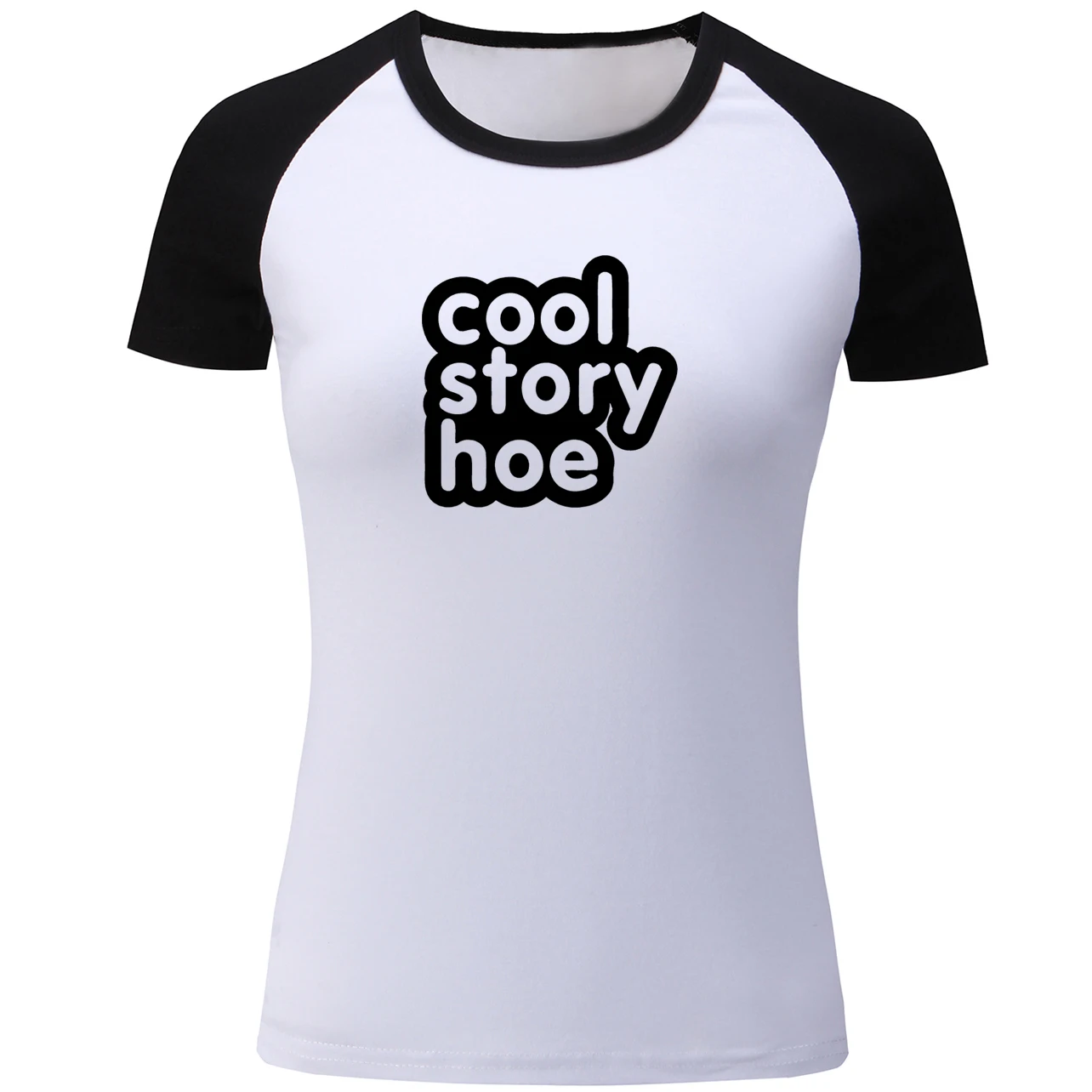 iDzn Women's Cool Story Hoe Letter Pattern Raglan Short Sleeve T Shirt Fashion Summer Tshirts Personality Female Tops Size S-XXL | Женская