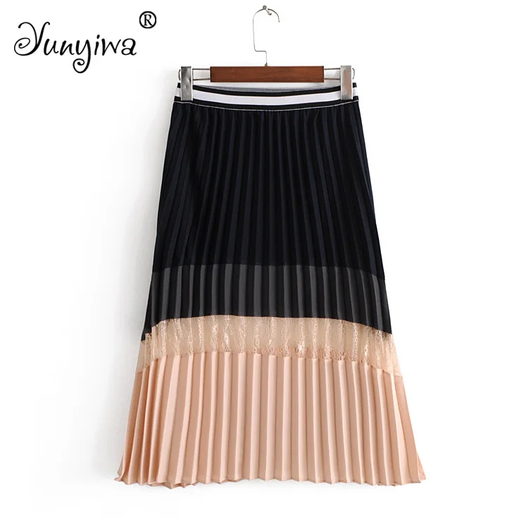 Women's new wholesale color block pleated skirt A-Line Knee-Length Women Skirts Jupe Femme Faldas Mujer
Women's new wholesale color block pleated skirt A-Line Knee-Length Women Skirts Jupe Femme Faldas Mujer