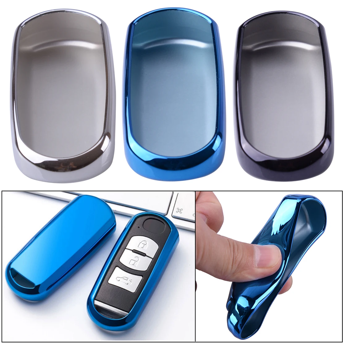 CITALL Smart Remote Key Shell Fob Protective Case Cover Holder Soft TPU Silver/Blue/Black for Mazda 2 3 6 CX-7 MX-5 CX-9 RX-8
CITALL Smart Remote Key Shell Fob Protective Case Cover Holder Soft TPU Silver/Blue/Black for Mazda 2 3 6 CX-7 MX-5 CX-9 RX-8