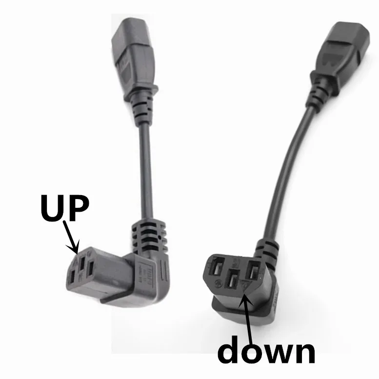 IEC 320 C14 Male to C13 Female PLug PDU/UPS Extension Power cable Connector Up/Down 90 degrees right angle 1 pcs
IEC 320 C14 Male to C13 Female PLug PDU/UPS Extension Power cable Connector Up/Down 90 degrees right angle 1 pcs