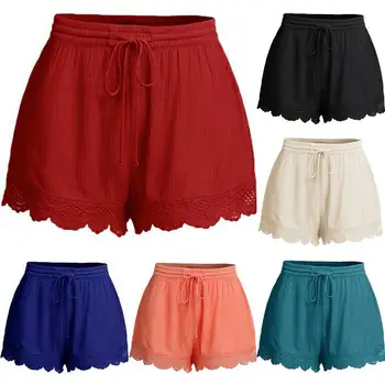 European And American Style Summer Hot Sale Solid Color Lace Floral Drawstring Shorts Women Loose Casual Short Pants Plus Size
European And American Style Summer Hot Sale Solid Color Lace Floral Drawstring Shorts Women Loose Casual Short Pants Plus Size