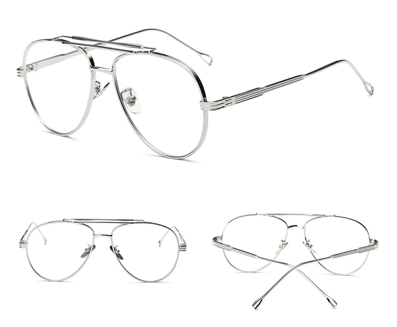 metal eyeglasses frames men clear lens detail (4)