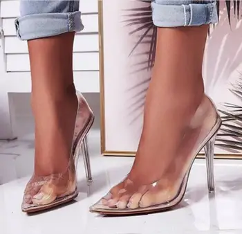 Sexy Women Close Pointed Toe Pumps PVC Clear Transparent Ultray High Heel Stilettos Wedding Dress Party Shoes
Sexy Women Close Pointed Toe Pumps PVC Clear Transparent Ultray High Heel Stilettos Wedding Dress Party Shoes
