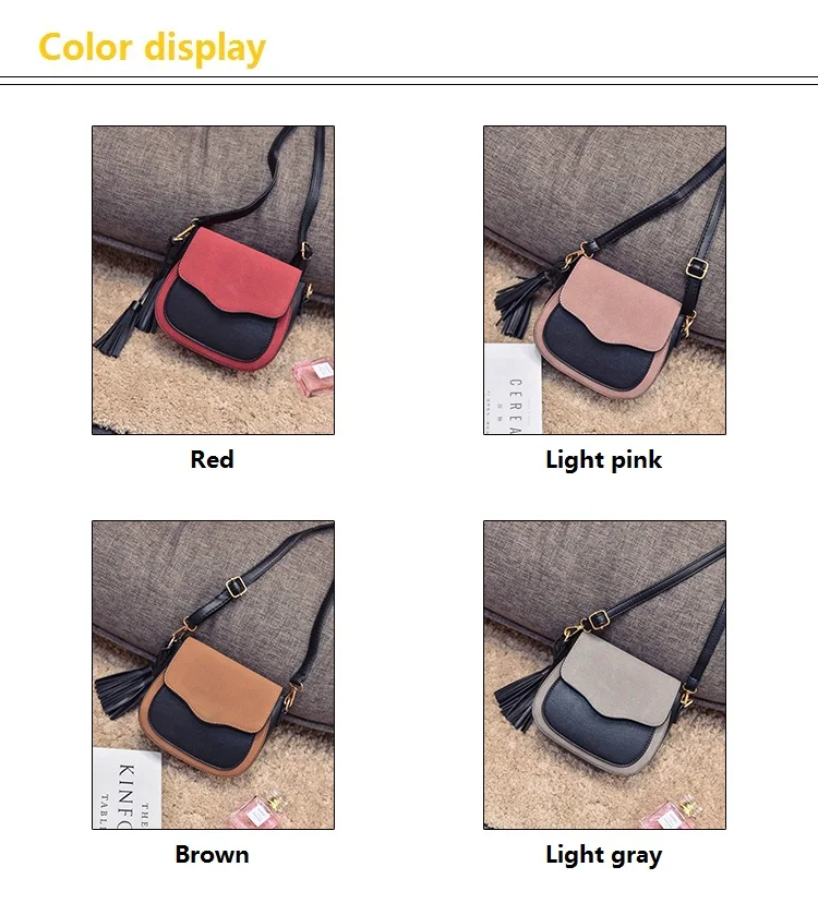 Free shipping, 2018 new trend women handbags, retro simple flap, fashion shoulder bag, tassel ornaments woman messenger bag. 11