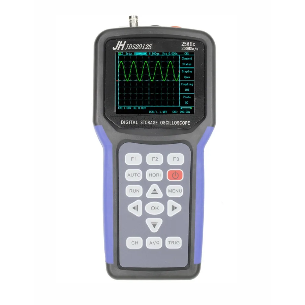 Jinhan JDS2012S handheld Digital oscilloscope and 6000 counts Digital Multimeter, 25MHz 200MSa/s
Jinhan JDS2012S handheld Digital oscilloscope and 6000 counts Digital Multimeter, 25MHz 200MSa/s