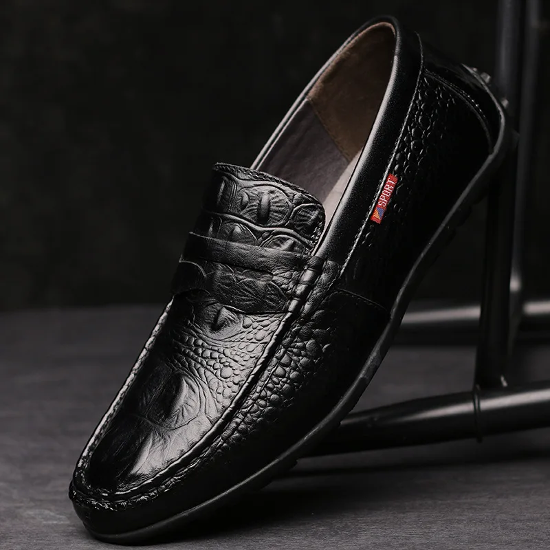 2019 spring and autumn new top layer cowhide beanie lazy shoes men's leather crocodile pattern casual shoes
2019 spring and autumn new top layer cowhide beanie lazy shoes men's leather crocodile pattern casual shoes