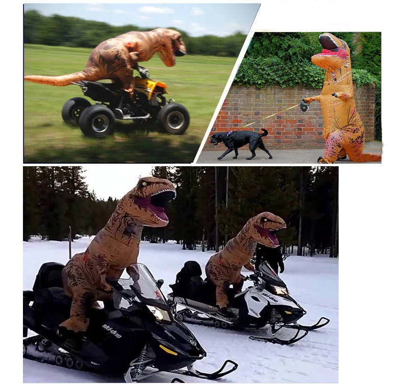 Party Adult t rex Dinosaur Costume Cosplay Anime Inflatable Dinosaur T REX Blowup Halloween Mascot disfraz Costumes for Women (3)