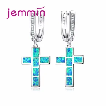 New Brand 925 Sterling Silver Blue Fire Opal Cross Earrings For Women Simple Style Wedding & Engagement Jewelry
New Brand 925 Sterling Silver Blue Fire Opal Cross Earrings For Women Simple Style Wedding & Engagement Jewelry