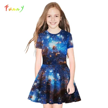 Fashion Space Galaxy Print Princess Dress for Girls High Waist Short Sleeve Mini Girl Party Dress Children Clothing Jurken 8-12Y
Fashion Space Galaxy Print Princess Dress for Girls High Waist Short Sleeve Mini Girl Party Dress Children Clothing Jurken 8-12Y