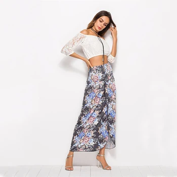 2019 Women Summer Long Skirt Floral Print High Waist Elastic Band Elegant Beach Maxi Skirt Boho Split Asymmetrical Skirt Vestido
2019 Women Summer Long Skirt Floral Print High Waist Elastic Band Elegant Beach Maxi Skirt Boho Split Asymmetrical Skirt Vestido