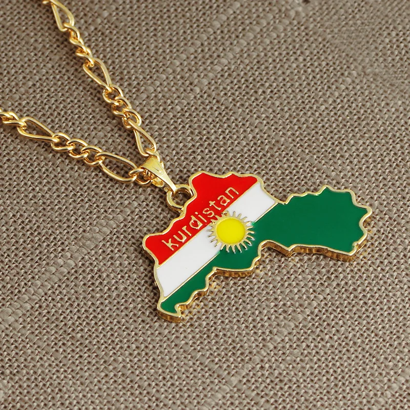 Wholesale Fashion Kurdistan Gold Enamel Pendant Necklace Kurdistan Flag Region Map Statement Necklace Kurdish Chain Jewelry
Wholesale Fashion Kurdistan Gold Enamel Pendant Necklace Kurdistan Flag Region Map Statement Necklace Kurdish Chain Jewelry