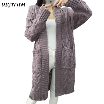 Autumn/Winter New Women Sweater Cardigan High Quality Loose Coat Long Warm Twist Knitted Double Pocket Cardigan Coat 2019 Hot
Autumn/Winter New Women Sweater Cardigan High Quality Loose Coat Long Warm Twist Knitted Double Pocket Cardigan Coat 2019 Hot