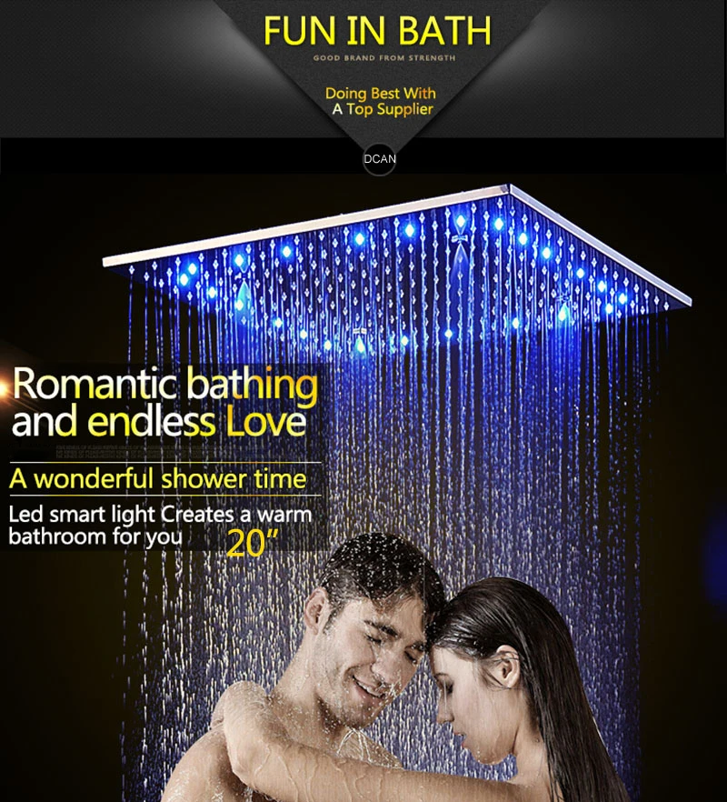 Large Ducha Shower System Thermostatic Mixer 20 Inch Led Mist Rain Shower 3 Ways Head Ceiling Shower Panel Handheld Shower Sets (6)