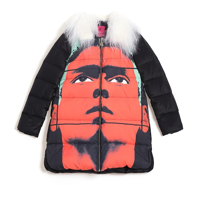 Women Winter Natural Wool Fur Collar Hooded Down Jacket Female Fashion Print Zipper Long Coat Warm Parka Casual Outerwear LY628
Women Winter Natural Wool Fur Collar Hooded Down Jacket Female Fashion Print Zipper Long Coat Warm Parka Casual Outerwear LY628