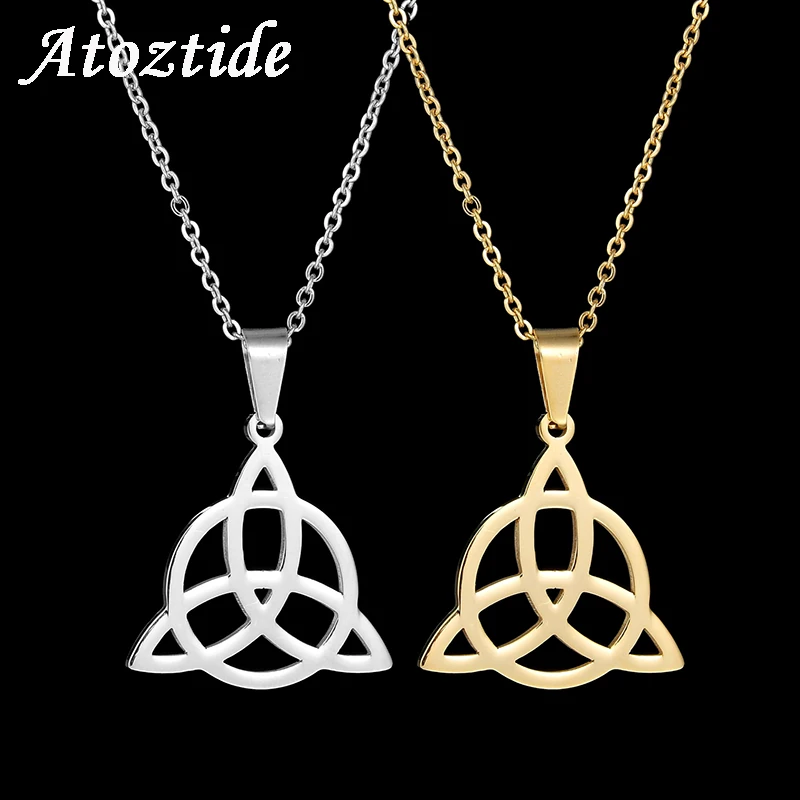 Atoztide Mens Vintage Stainless Steel Irish Triquetra Necklace Europe Viking Gold Knot Chain Necklace Party
Atoztide Mens Vintage Stainless Steel Irish Triquetra Necklace Europe Viking Gold Knot Chain Necklace Party