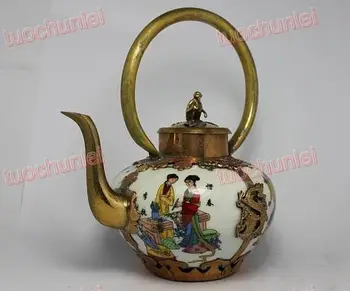 Chinese tibet White Porcelain Dragon Painting Beauty Handwork TeaPot Tea Pot Garden Decoration 100% real Tibetan Silver Brass
Chinese tibet White Porcelain Dragon Painting Beauty Handwork TeaPot Tea Pot Garden Decoration 100% real Tibetan Silver Brass