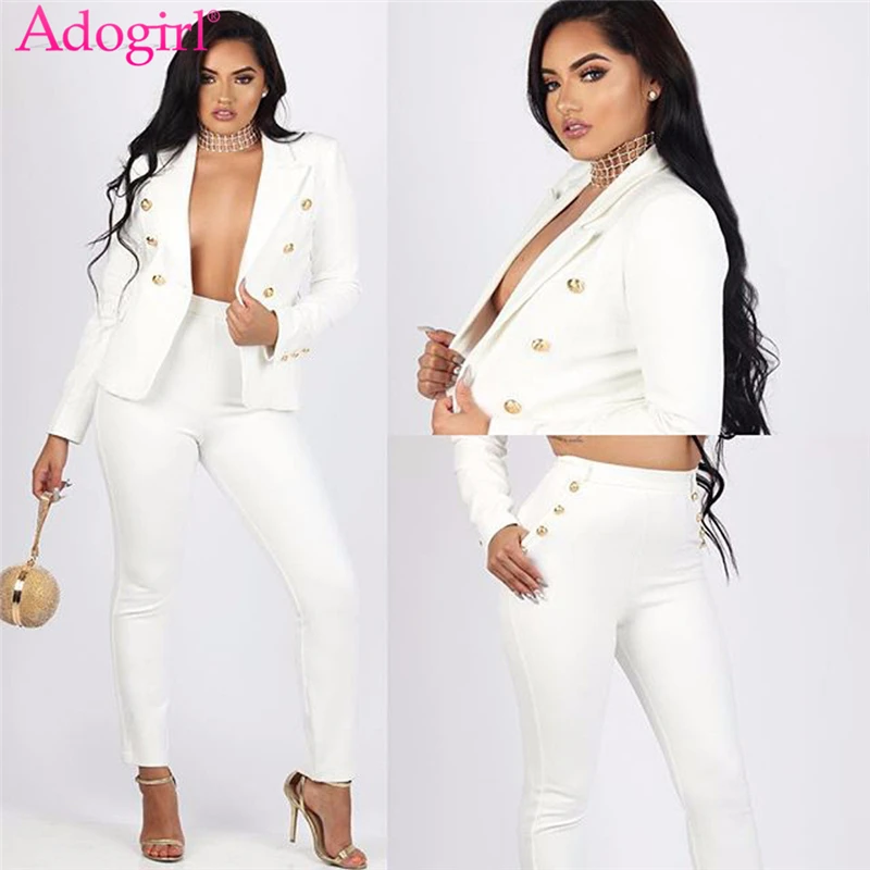 Adogirl Women Fashion Business Suits Buttons Long Sleeve Coat Pencil Pants Two Piece Sets Office Lady Work Wear Casual Blazers
Adogirl Women Fashion Business Suits Buttons Long Sleeve Coat Pencil Pants Two Piece Sets Office Lady Work Wear Casual Blazers