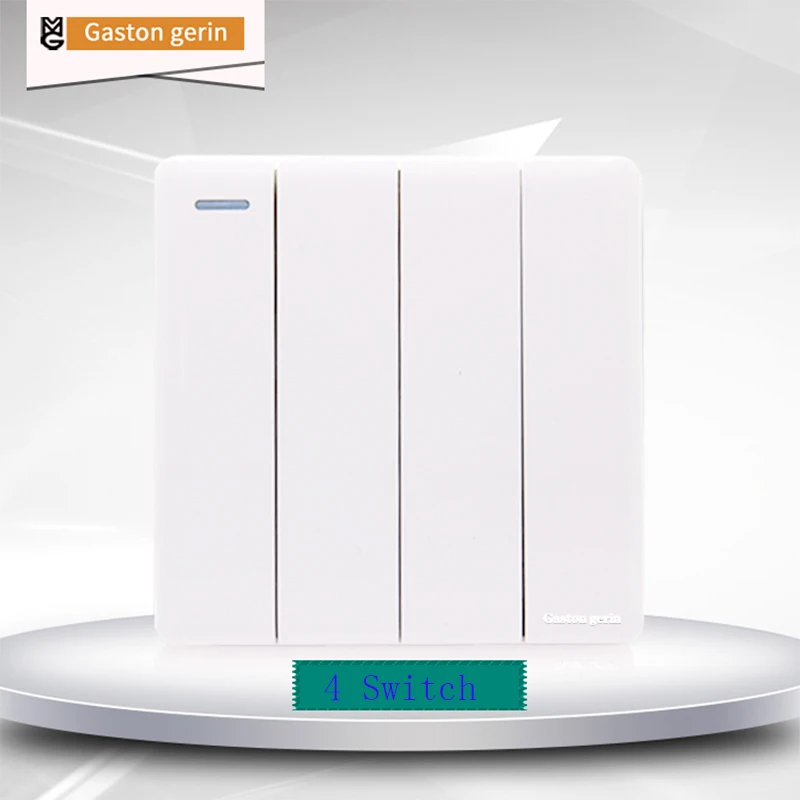 Wall Switch 4 Gang 1 Way Luxury Panel Light Switch Push Button Wall Socket On Off Switch Interruptor 10A 110V 220V 250V Standard
Wall Switch 4 Gang 1 Way Luxury Panel Light Switch Push Button Wall Socket On Off Switch Interruptor 10A 110V 220V 250V Standard