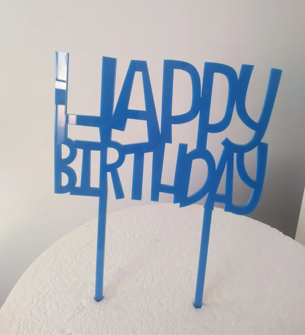 MEYA с днем рождения поп-арт день голубой торт Топпер акриловое украшение для
