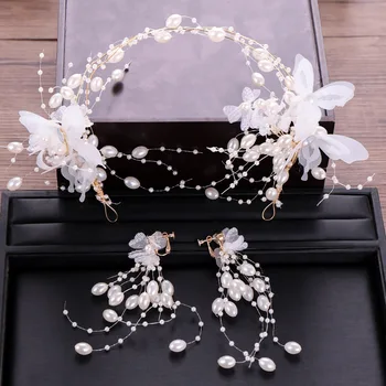 Fashion Butterfly Bridal Hairband Earrings Set Classic Pearls Bride Hair Accessories Wedding Headband Tiara Princess Headpieces
Fashion Butterfly Bridal Hairband Earrings Set Classic Pearls Bride Hair Accessories Wedding Headband Tiara Princess Headpieces