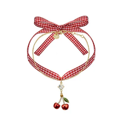 Boho Tiny Red Cherry For Girls Pendant Gift Romantic Memory Necklace Set Crystal Gold Chain Titanium steel Choker N42
Boho Tiny Red Cherry For Girls Pendant Gift Romantic Memory Necklace Set Crystal Gold Chain Titanium steel Choker N42