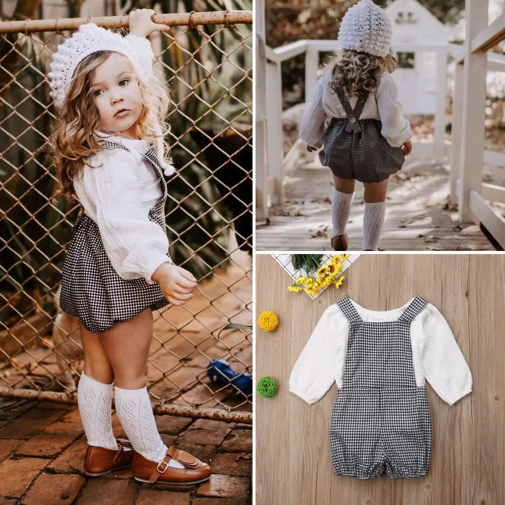 Long Sleeve T-shirt Tops+Suspend Bib Plaid Pants Toddler Girl Clothes Infant Baby Girls Clothes Outfits Casual Clothes 0-4 Years
Long Sleeve T-shirt Tops+Suspend Bib Plaid Pants Toddler Girl Clothes Infant Baby Girls Clothes Outfits Casual Clothes 0-4 Years
