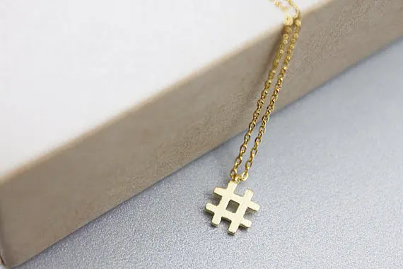 Ожерелье с хэштегом простое ожерелье начальным знаком Трендовое символом #