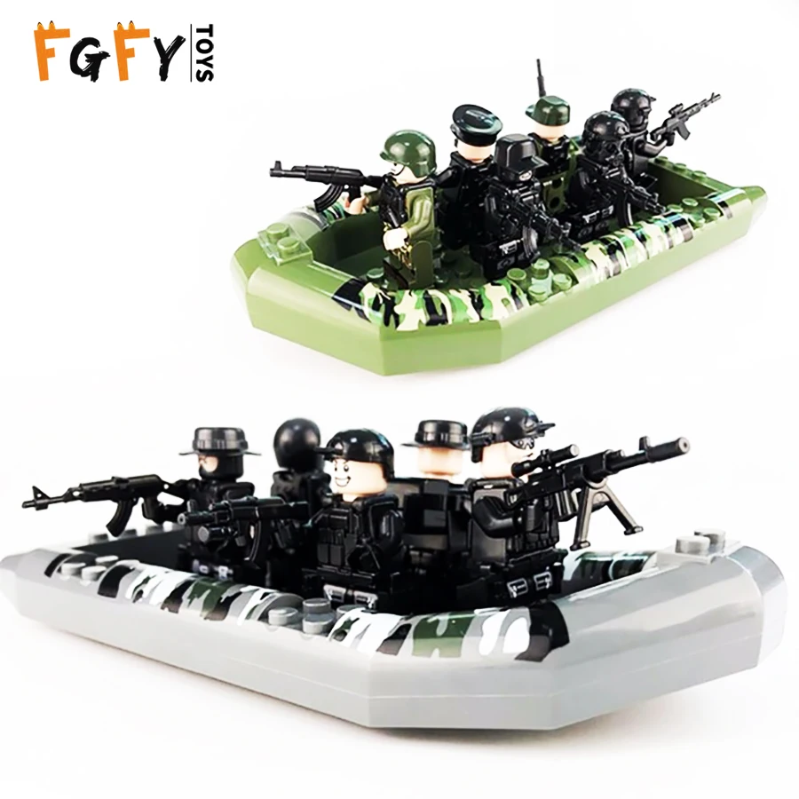 WW2 Military Assault Boat Model Building Blocks Compatible LegoINGlys Soliders Weapons Blocks Army SWAT Police Accessories Brick
WW2 Military Assault Boat Model Building Blocks Compatible LegoINGlys Soliders Weapons Blocks Army SWAT Police Accessories Brick