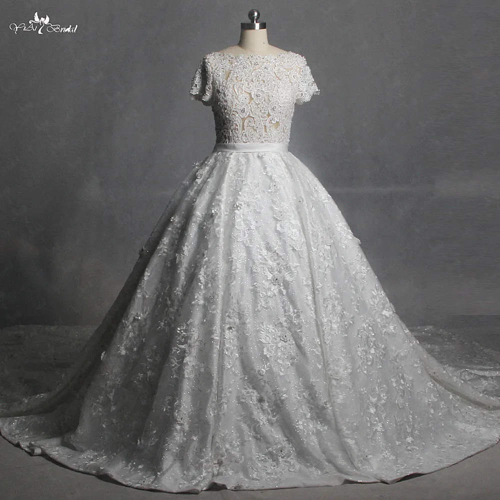 Реальные фотографии Yiaibridal RSW1362 прозрачная блестящая юбка с короткими рукавами и