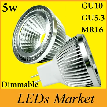 

New Arrvial Dimmable led Spotlight 5w gu10 mr16 gu5.3 Led lights lamp AC110-240V +12v Warm/Cool White 450lm 60angle