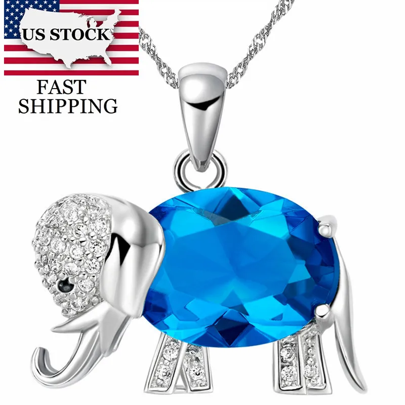 US STOCK 15% off Trendy Elephant Pendant Necklace Blue/Red/Purple Silver Romantic Gift Children Necklace Collier Femme N741 
US STOCK 15% off Trendy Elephant Pendant Necklace Blue/Red/Purple Silver Romantic Gift Children Necklace Collier Femme N741