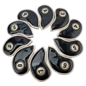 10 Pcs Pu Leather Black Smooth Surface Club Heads Golf Iron Headcover With Closure
10 Pcs Pu Leather Black Smooth Surface Club Heads Golf Iron Headcover With Closure