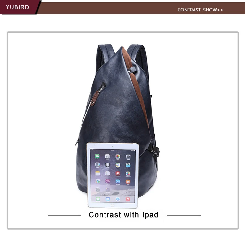 2017 Fashion Men Backpack PU Leather Backpack Male Laptop Backpack Leather Bag Black Teenager School Mochila Travel Backpack 8