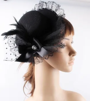 Lady Mini Feather black Top Hats Cap Lace Fascinator Hair Clip Costume Hair Band bow Accessories party fascinators bases hats
Lady Mini Feather black Top Hats Cap Lace Fascinator Hair Clip Costume Hair Band bow Accessories party fascinators bases hats