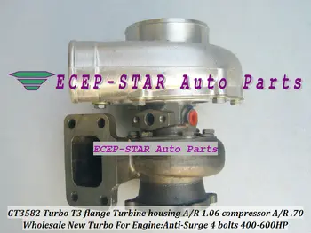 GT3582 Turbo Turbocharger T3 flange Turbine housing A/R 1.06 compressor A/R .70 Anti-Surge 4 bolts 400-600HP
GT3582 Turbo Turbocharger T3 flange Turbine housing A/R 1.06 compressor A/R .70 Anti-Surge 4 bolts 400-600HP
