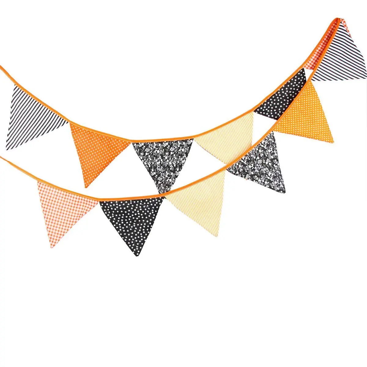 Black & Orange Halloween Fabric Bunting Banner Pennant Flag Banner Garland Birthday Party Decoration Supplies
Black & Orange Halloween Fabric Bunting Banner Pennant Flag Banner Garland Birthday Party Decoration Supplies