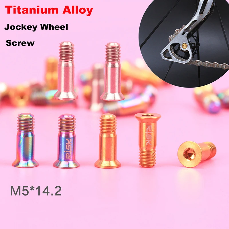 RISK Titanium Alloy Jockey Wheel Bolt Bicycle Rear Derailleur Screws MTB Bike Rear Derailleur Pulley Bolt Screw 2 piece D-1007LS
RISK Titanium Alloy Jockey Wheel Bolt Bicycle Rear Derailleur Screws MTB Bike Rear Derailleur Pulley Bolt Screw 2 piece D-1007LS