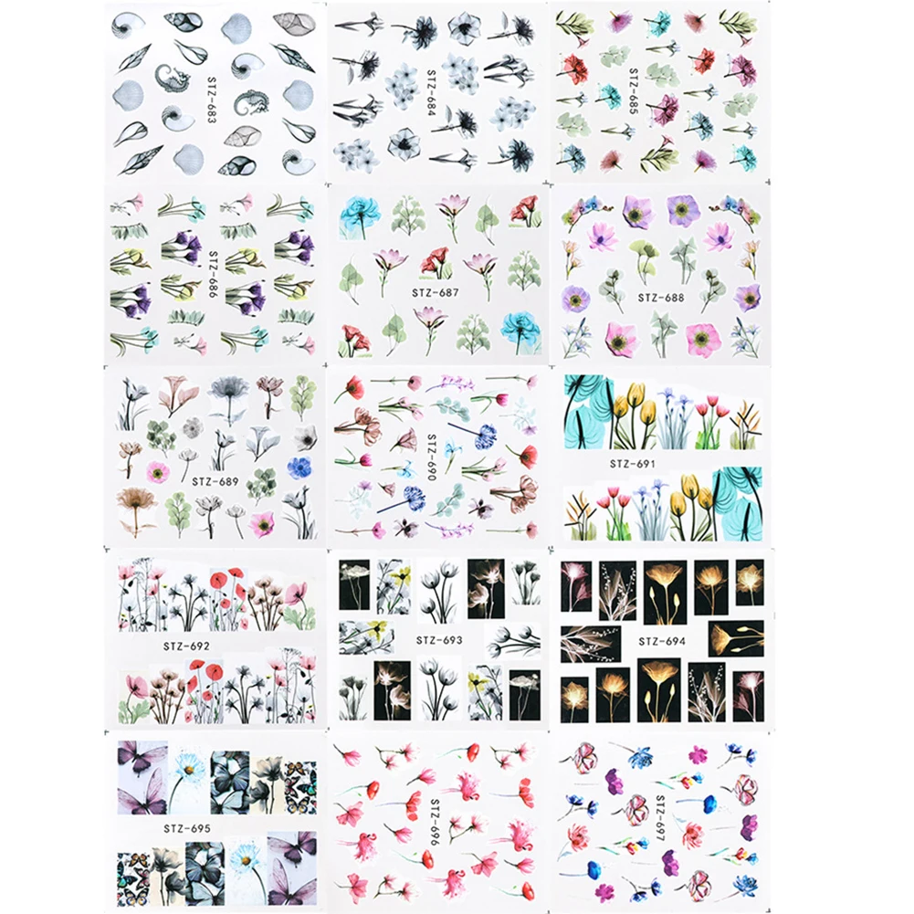 24 Sheets Nail Sticker Ink Flower Applique Nail Art Decal Manicure Watermark As Shown
24 Sheets Nail Sticker Ink Flower Applique Nail Art Decal Manicure Watermark As Shown