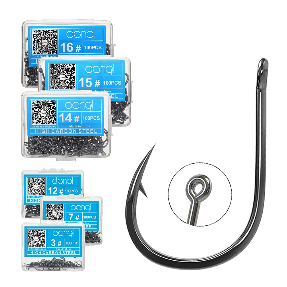 DONQL 50/100pcs Barbed Fishing Hooks Sea Circle Single Fishhook High Carbon Steel Carp Fly Fishing Accessories Jig Hook Set
DONQL 50/100pcs Barbed Fishing Hooks Sea Circle Single Fishhook High Carbon Steel Carp Fly Fishing Accessories Jig Hook Set