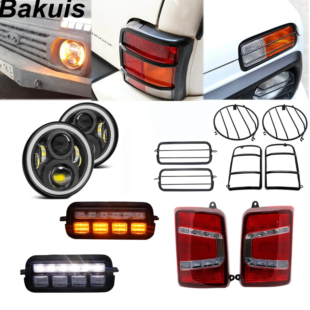 Super Thin Car Headlight 7'' For Lada Niva 4X4 1995 LED Daytime Running Tuning Lights Tail light Smoke/Red with Brackets
Super Thin Car Headlight 7'' For Lada Niva 4X4 1995 LED Daytime Running Tuning Lights Tail light Smoke/Red with Brackets